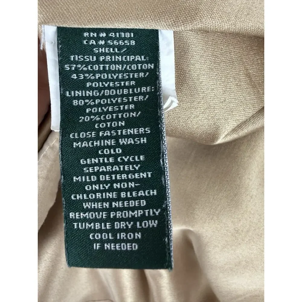 Lauren Ralph Lauren Trench Coat Women’s Size XXS Tan Double Breasted minimalist